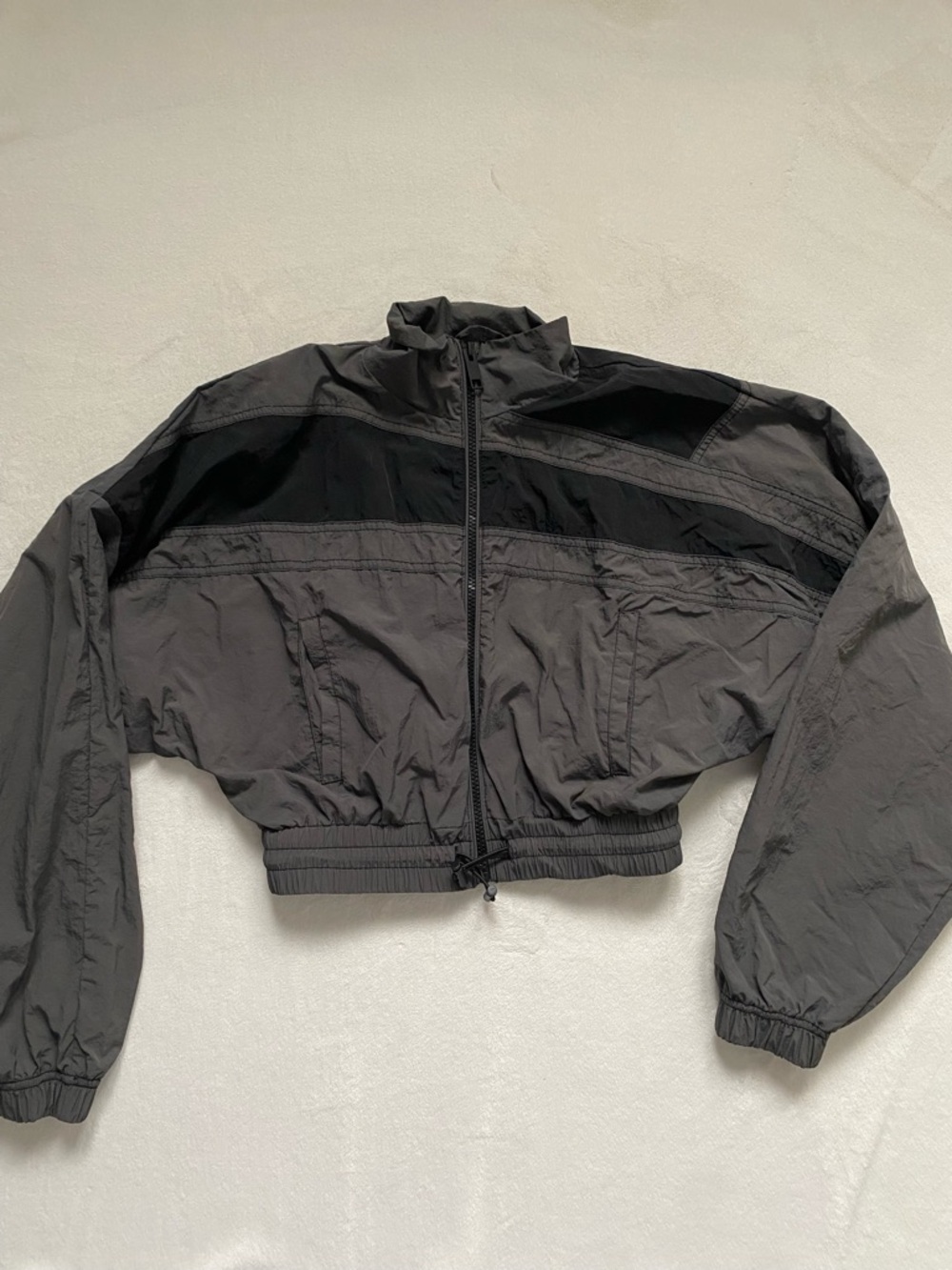 Garage Black Cropped Windbreaker Jacket